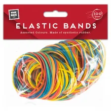 ELASTIC RUBBER BANDS Assorted Colours For Home School Office 100g